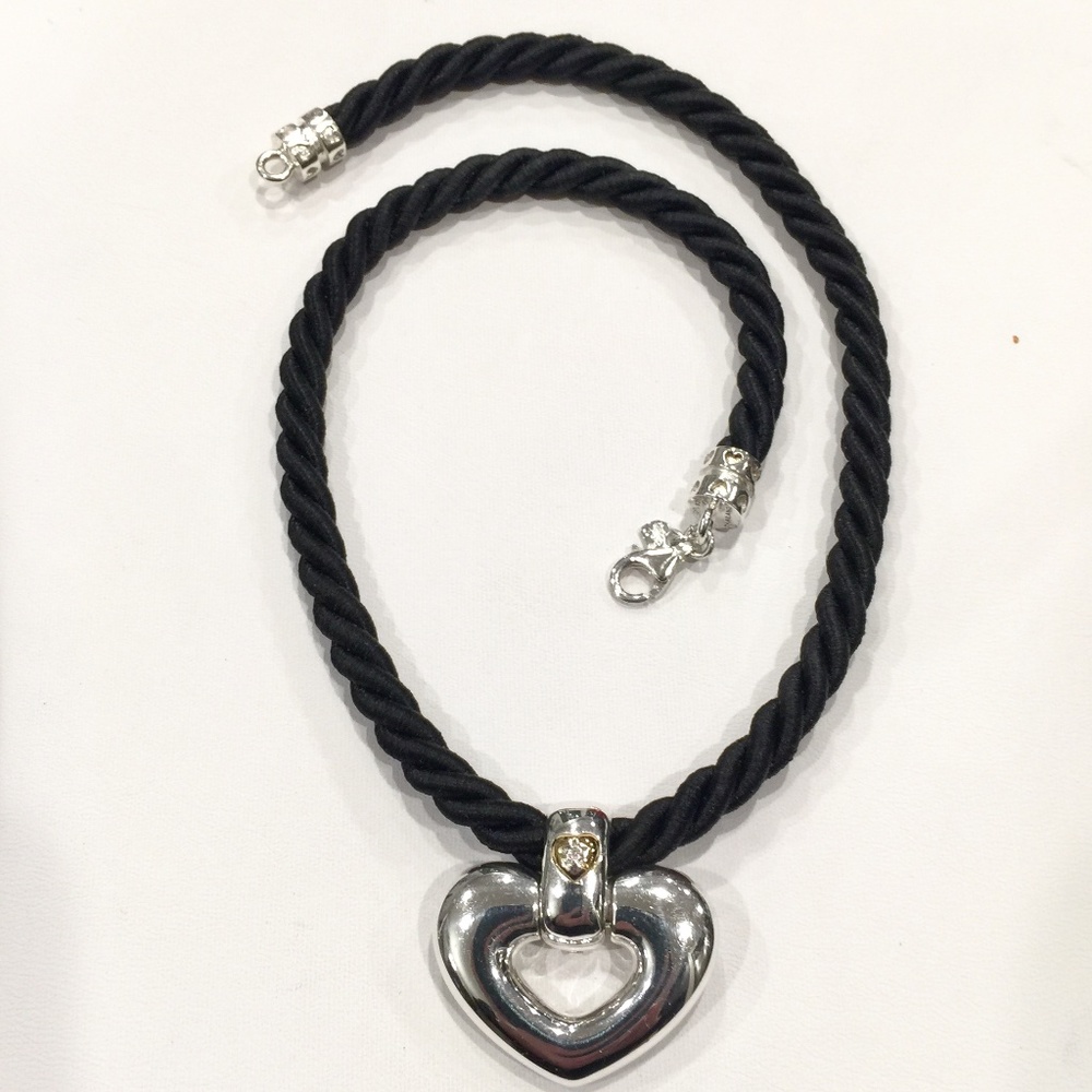 Designer Sterling Silver Heart Choker Necklace
